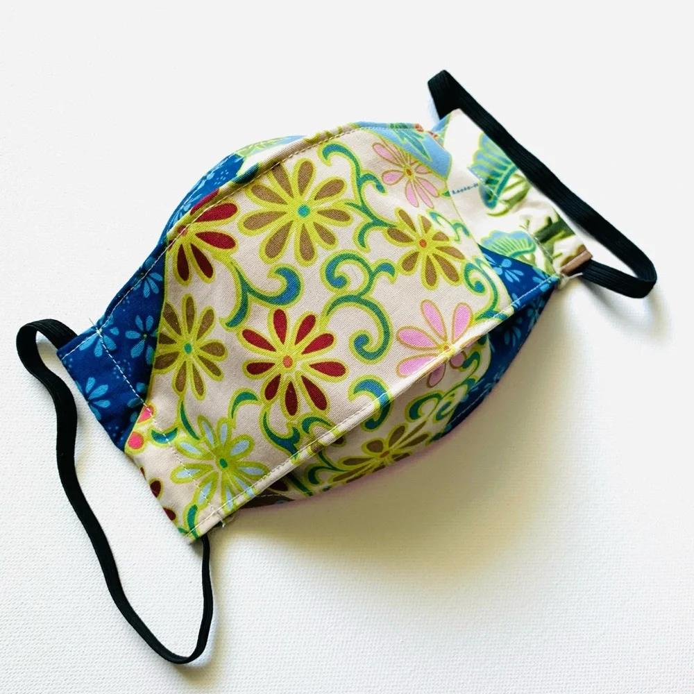 NEW Handmade Blue Heritage Print 3D Mask